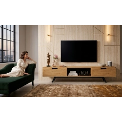 Szafka RTV-39 Drewno Lite Dąb Loft Lakier Rozmiary od 100 cm do 200 cm PREMIUM