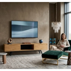 Szafka RTV-37 Drewno Lite Dąb Loft Lakier Rozmiary od 100 cm do 200 cm PREMIUM