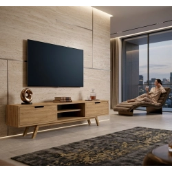 Szafka RTV-33 Drewno Lite Dąb Loft Lakier Rozmiary od 100 cm do 200 cm PREMIUM