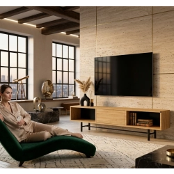 Szafka RTV-68 Drewno Lite Dąb Loft Lakier Rozmiary od 100 cm do 200 cm PREMIUM