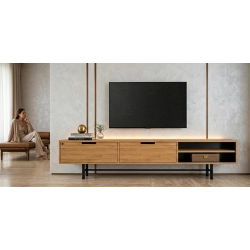 Szafka RTV-59 Drewno Lite Dąb Loft Lakier Rozmiary od 100 cm do 200 cm PREMIUM