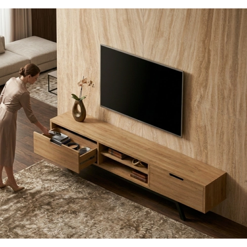 Szafka RTV-29 Drewno Lite Dąb Loft Lakier Rozmiary od 100 cm do 200 cm PREMIUM