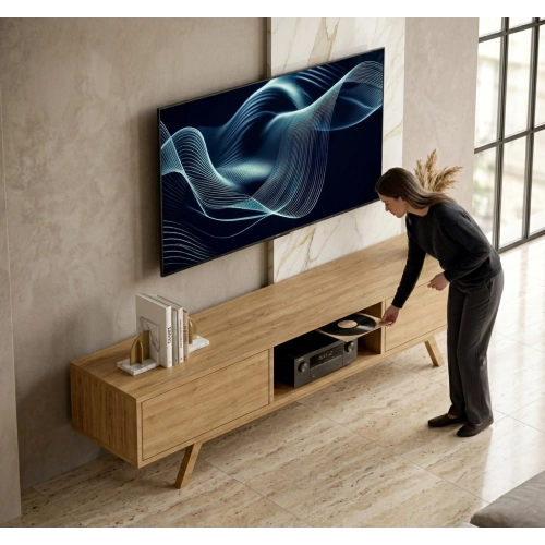 Szafka RTV-34 Drewno Lite Dąb Loft Lakier Rozmiary od 100 cm do 200 cm PREMIUM