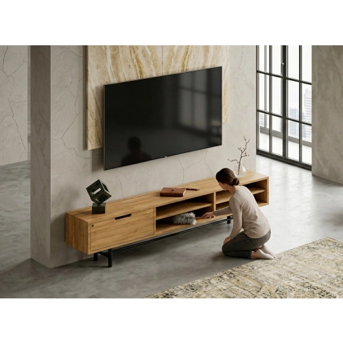 Szafka RTV-56 Drewno Lite Dąb Loft Lakier Rozmiary od 100 cm do 200 cm PREMIUM