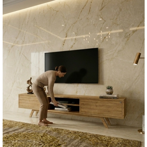 Szafka RTV-32 Drewno Lite Dąb Loft Lakier Rozmiary od 100 cm do 200 cm PREMIUM