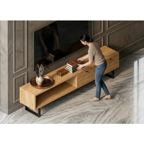 Szafka RTV-80 Drewno Lite Dąb Loft Lakier Rozmiary od 100 cm do 200 cm PREMIUM