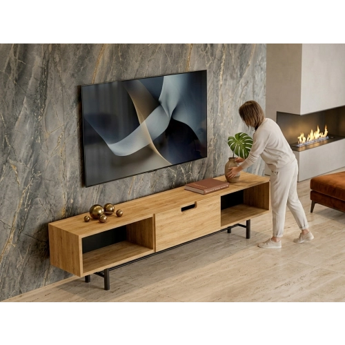 Szafka RTV-70 Drewno Lite Dąb Loft Lakier Rozmiary od 100 cm do 200 cm PREMIUM