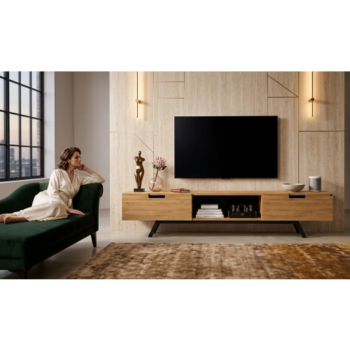 Szafka RTV-39 Drewno Lite Dąb Loft Lakier Rozmiary od 100 cm do 200 cm PREMIUM