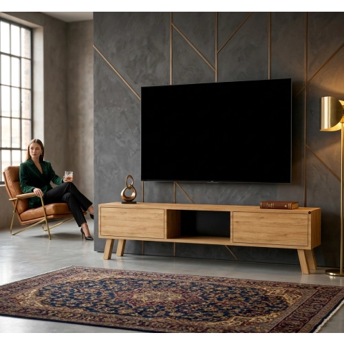 Szafka RTV-18 Drewno Lite Dąb Loft Lakier Rozmiary od 100 cm do 200 cm PREMIUM