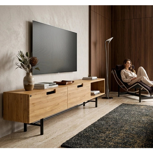 Szafka RTV-54 Drewno Lite Dąb Loft Lakier Rozmiary od 100 cm do 200 cm PREMIUM