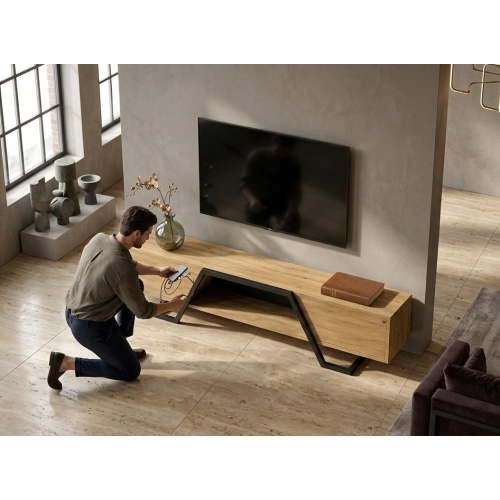 Szafka RTV-76 Drewno Lite Dąb Loft Lakier Rozmiary od 100 cm do 200 cm PREMIUM