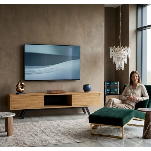 Szafka RTV-37 Drewno Lite Dąb Loft Lakier Rozmiary od 100 cm do 200 cm PREMIUM