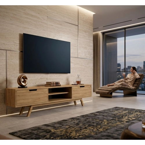 Szafka RTV-33 Drewno Lite Dąb Loft Lakier Rozmiary od 100 cm do 200 cm PREMIUM