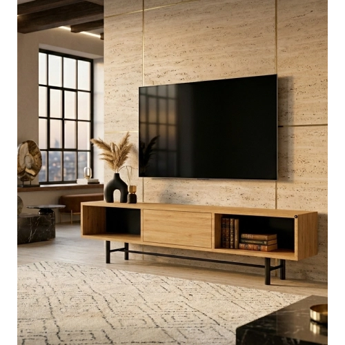 Szafka RTV-68 Drewno Lite Dąb Loft Lakier Rozmiary od 100 cm do 200 cm PREMIUM