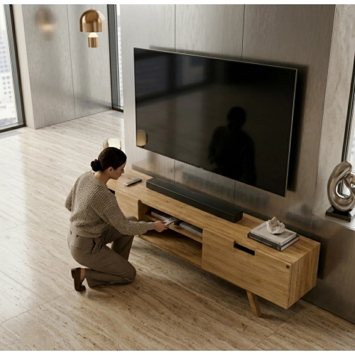 Szafka RTV-31 Drewno Lite Dąb Loft Lakier Rozmiary od 100 cm do 200 cm PREMIUM