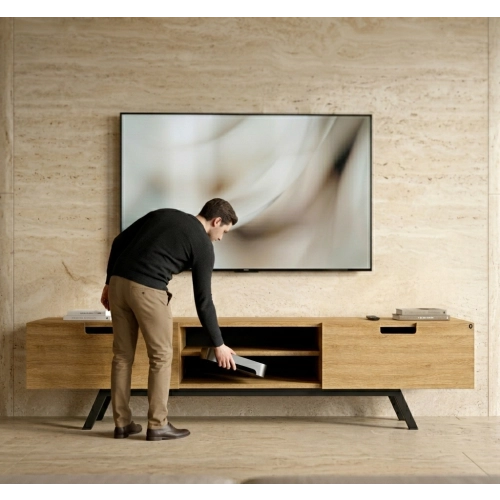 Szafka RTV-28 Drewno Lite Dąb Loft Lakier Rozmiary od 100 cm do 200 cm PREMIUM