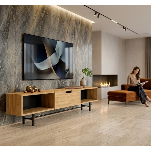 Szafka RTV-70 Drewno Lite Dąb Loft Lakier Rozmiary od 100 cm do 200 cm PREMIUM