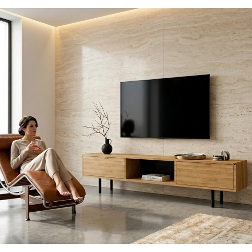 Szafka RTV-26 Drewno Lite Dąb Loft Lakier Rozmiary od 100 cm do 200 cm PREMIUM