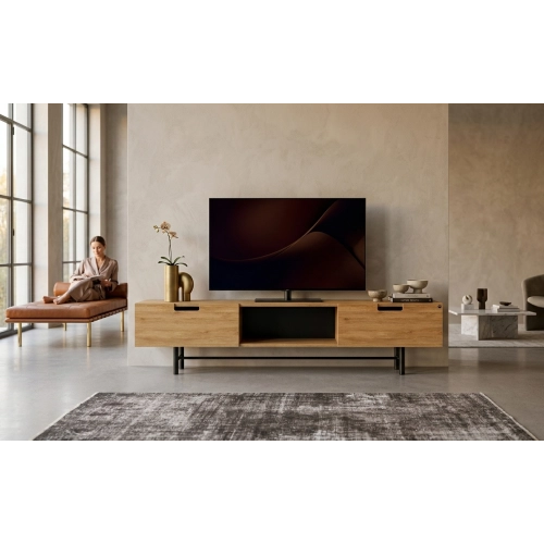 Szafka RTV-24 Drewno Lite Dąb Loft Lakier Rozmiary od 100 cm do 200 cm PREMIUM