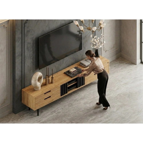 Szafka RTV-85 Drewno Lite Dąb Loft Lakier Rozmiary od 100 cm do 200 cm PREMIUM