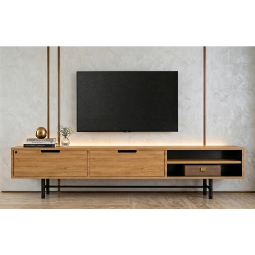 Szafka RTV-59 Drewno Lite Dąb Loft Lakier Rozmiary od 100 cm do 200 cm PREMIUM