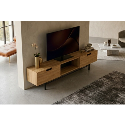 Szafka RTV-24 Drewno Lite Dąb Loft Lakier Rozmiary od 100 cm do 200 cm PREMIUM