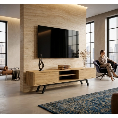 Szafka RTV-30 Drewno Lite Dąb Loft Lakier Rozmiary od 100 cm do 200 cm PREMIUM