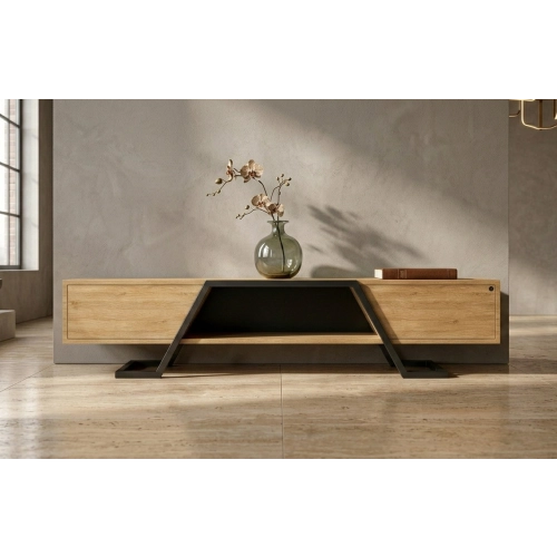 Szafka RTV-76 Drewno Lite Dąb Loft Lakier Rozmiary od 100 cm do 200 cm PREMIUM