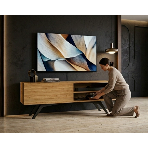 Szafka RTV-13 Drewno Lite Dąb Loft Lakierowany Rozmiary od 60 cm do 200 cm PREMIUM