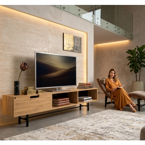 Szafka RTV-51 Drewno Lite Dąb Loft Lakier Rozmiary od 100 cm do 200 cm PREMIUM