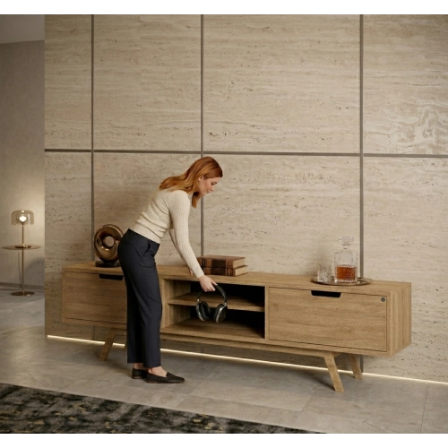 Szafka RTV-33 Drewno Lite Dąb Loft Lakier Rozmiary od 100 cm do 200 cm PREMIUM