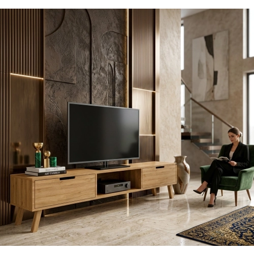 Szafka RTV-20 Drewno Lite Dąb Loft Lakier Rozmiary od 100 cm do 200 cm PREMIUM