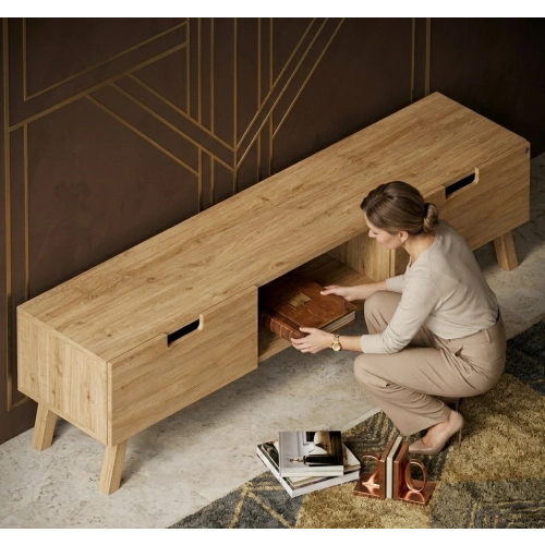 Szafka RTV-16 Drewno Lite Dąb Loft Lakier Rozmiary od 100 cm do 200 cm PREMIUM