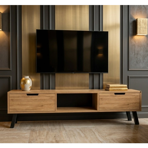 Szafka RTV-21 Drewno Lite Dąb Loft Lakier Rozmiary od 100 cm do 200 cm PREMIUM