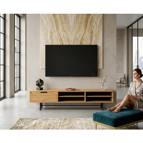 Szafka RTV-56 Drewno Lite Dąb Loft Lakier Rozmiary od 100 cm do 200 cm PREMIUM