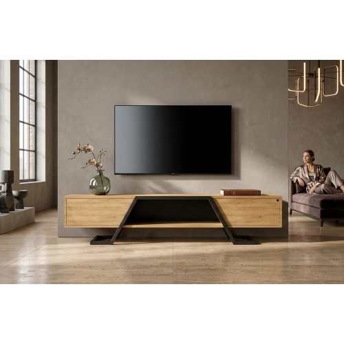 Szafka RTV-76 Drewno Lite Dąb Loft Lakier Rozmiary od 100 cm do 200 cm PREMIUM