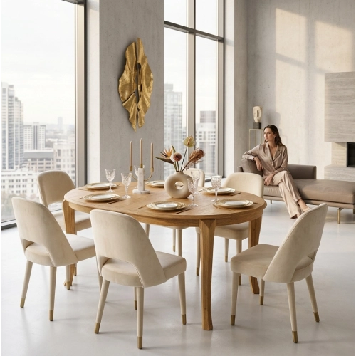 Stół ST-110A  okrągły rozkładany dębowy