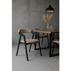 PRODUCENT Krzesło Dębowe KR-201 Tkanina Ciemny Beż