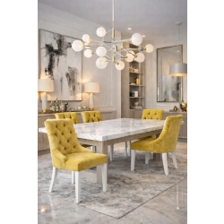 Krzesło Chesterfield PREMIUM KR-21  - Tkanina Piano 07 Żółty Cytrynowy