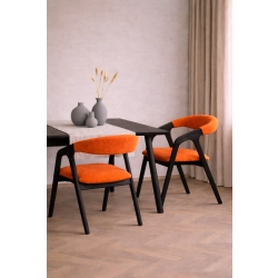 PRODUCENT Krzesło Dębowe KR-201 Kolor Tkaniny Pomarańczowy Kolor Drewna Czarny