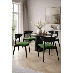 Krzesło KR-17 Kolor Zielony Kolor Drewna Czarny