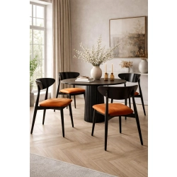 Krzesło KR-17 Kolor Pomarańczowy Kolor Drewna Czarny