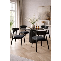 Krzesło KR-17 Kolor Grafitowy  Kolor Drewna Czarny