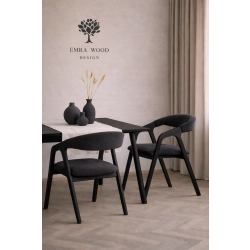 PRODUCENT Krzesło Dębowe KR-201 Kolor Tkaniny Grafitowy Kolor Drewna Czarny