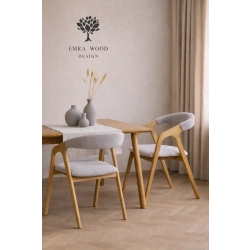 PRODUCENT Krzesło Dębowe KR-201 Kolor Tkaniny Jasno Szary / Popiel