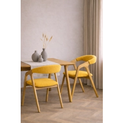 PRODUCENT Krzesło Dębowe KR-201 Kolor Tkaniny Żółty
