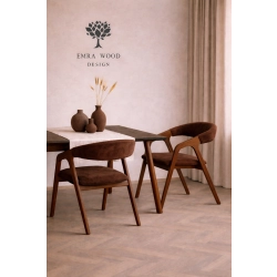 PRODUCENT Krzesło Dębowe KR-201 Kolor Tkaniny Brązowy Kolor Drewna Orzech