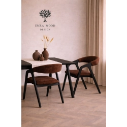 PRODUCENT Krzesło Dębowe KR-201 Kolor Tkaniny Brązowy Kolor Drewna Czarny