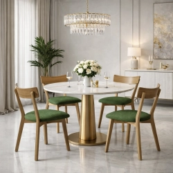 PRODUCENT Krzesło Dębowe KR-202 Tkanina Kolor Zielony