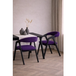 PRODUCENT Krzesło Dębowe KR-201 Kolor Tkaniny Fioletowy Kolor Drewna Czarny